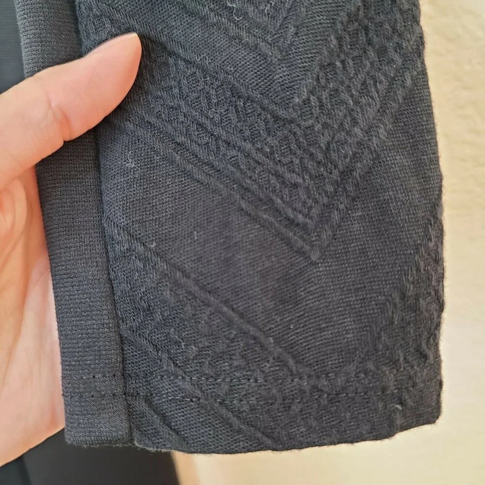 Divided H&M Dress Women Medium Black Chevron Embroidery Mini Slim Fitted Stretch - Picture 10 of 12